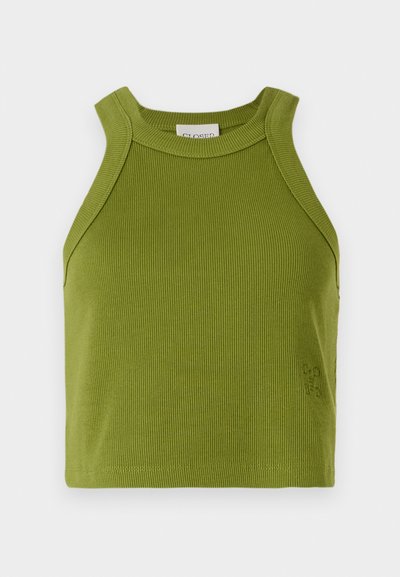 CLOSED CROPPED RACER TANK - Linne - pistachio green