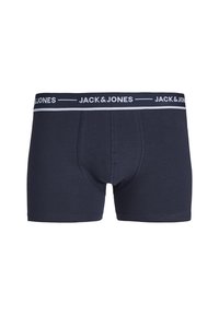 Marineblauwe boxershorts van zachte katoen. Kenmerken een brede elastische tailleband met witte tekstlogo en een snug, aansluitend ontwerp.
