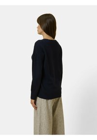 Just Cashmere COL V - Pullover - bleu marine