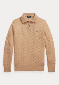 CABLE-KNIT WOOL-CASHMERE SWEATER - Džemperis - camel melange