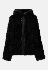 OVERSIZED SLEEVE ZIP FRONT HOODED JACKET - Light jacket - black