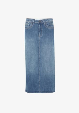 PULZ PZKATJA - Falda vaquera - medium blue denim