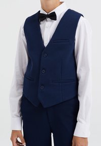 WE Fashion MET STRUCTUUR - Anzugweste - blue