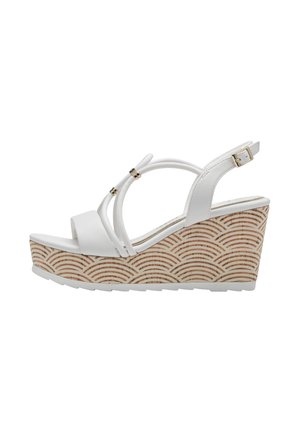 Sandalen met sleehak - white