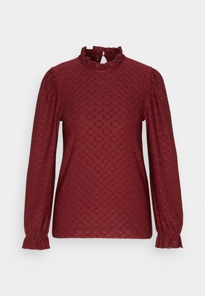 JDY CATHINKA L/S HIGHNECK TOP - Blouse - windsor wine