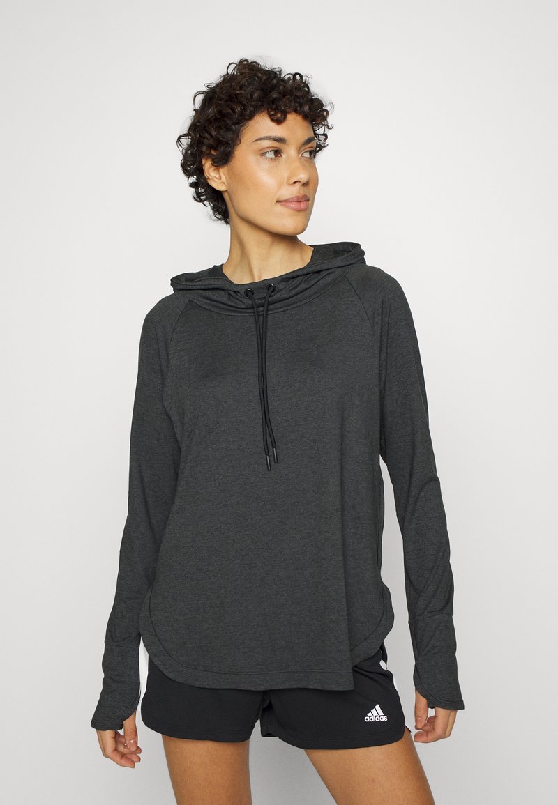 Athleta UPTEMPO HOODIE Longsleeve black heather/zwart Zalando.nl