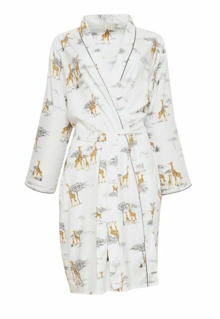 Damen Nachthemden | Cyberjammies CARLY Bademantel grey giraffe/weiß - LS90076 Damen Nachthemden | Cyberjammies CARLY Bademantel grey giraffe/weiß - LS90076