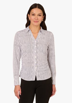 GATHERED BUTTON FRONT COLLARED  - Chemisier - ivory/navy ripple stripe