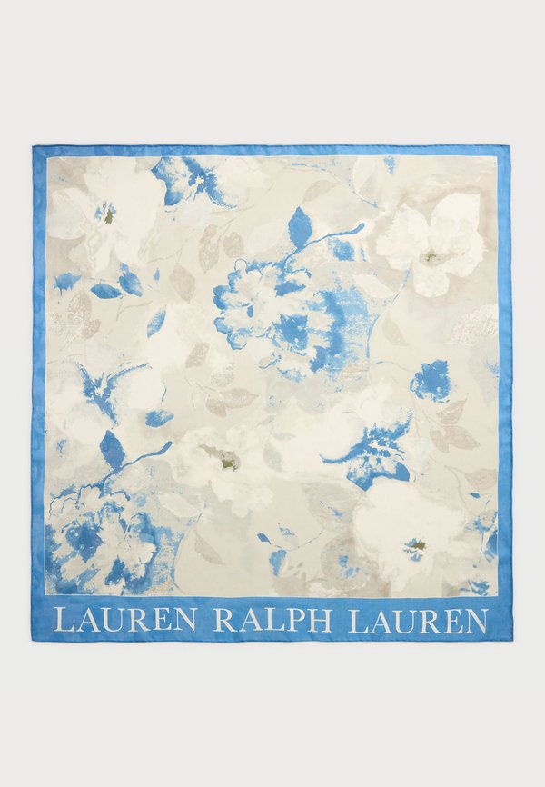 FLORAL SILK MESH SQUARE SCARF - Foulard - soft lazuli