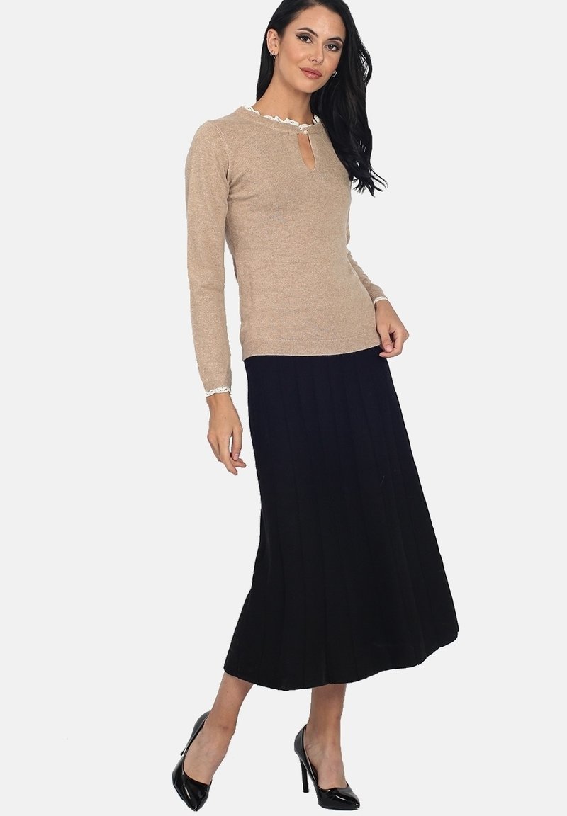 Damen Strickjacken | Assuili Strickpullover camel - MS70760 Damen Strickjacken | Assuili Strickpullover camel - MS70760