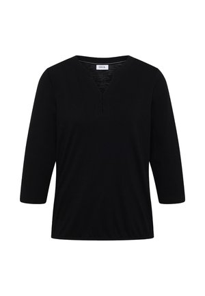 Cecil, 3/4-SLEEVE TOP WITH SPLIT NECK AND ELASTICATED HEM - Camicetta - black