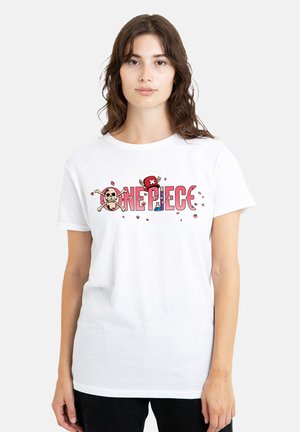 NETFLIX, ONE PIECE CHOPPER SAKURA CHERRY BLOSSOM LOGO - Print T-shirt - white