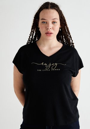 CARRINA V NECK  - T-shirts med print - black