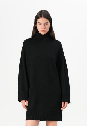 VMAQUARIUS ROLLNECK SHORT - Rochie tricotată - black