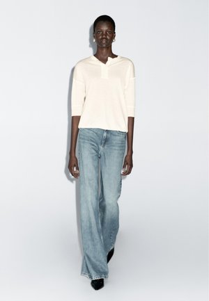 Massimo Dutti ROUND BUTTONED NECK - Longsleeve - beige