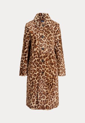 LEOPARD PRINT HAIRCALF TRENCH COAT - Klasszikus kabát - black/beige