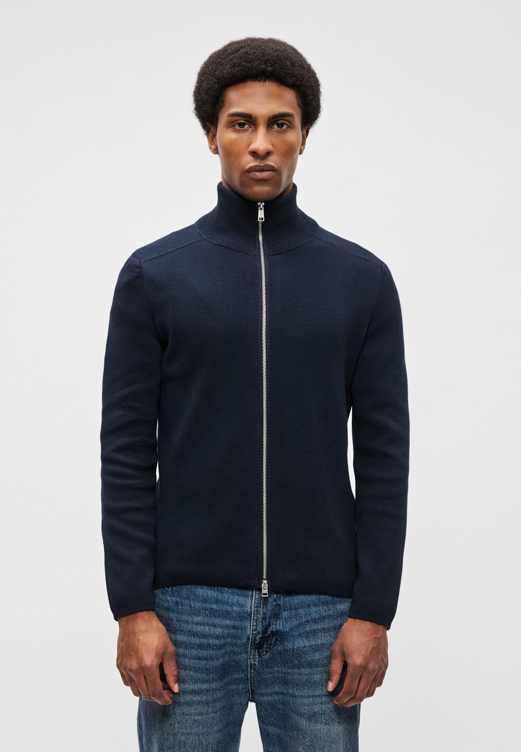 Marc O'Polo ZIPPED JACKET - Cardigan - dark navy/dark blue
