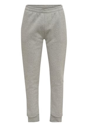 Grijze sweatpants gemaakt van een zachte katoenmix, met een elastische tailleband, geribbelde manchetten en een recht model.