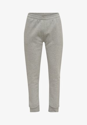 Grijze sweatpants gemaakt van een zachte katoenmix, met een elastische tailleband, geribbelde manchetten en een recht model.