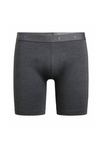 Boxer grigi scuri realizzati in tessuto elasticizzato, con una cintura morbida decorata dal logo "FALKE" e un design aderente per il massimo comfort.