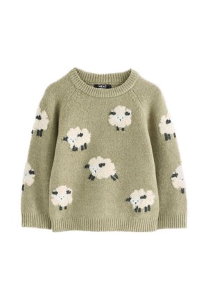Next REGULAR FIT - CREW NECK - Striktrøje - green sheep