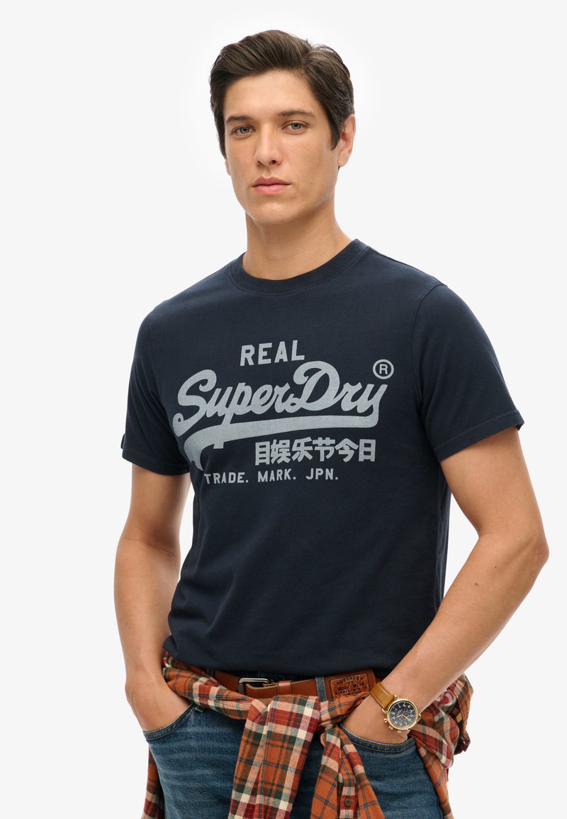 Superdry & Co VINTAGE LOGO - T-shirt print - eclipse navy
