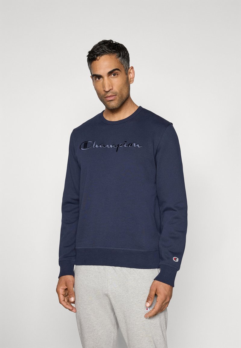 Champion ICONS TONAL CREWNECK LARGE LOGO - Sweatshirt - navy