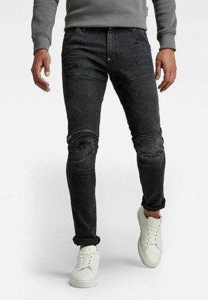 5620 3D ZIP KNEE SKINNY - Jeans Skinny Fit - worn in black onyx restored