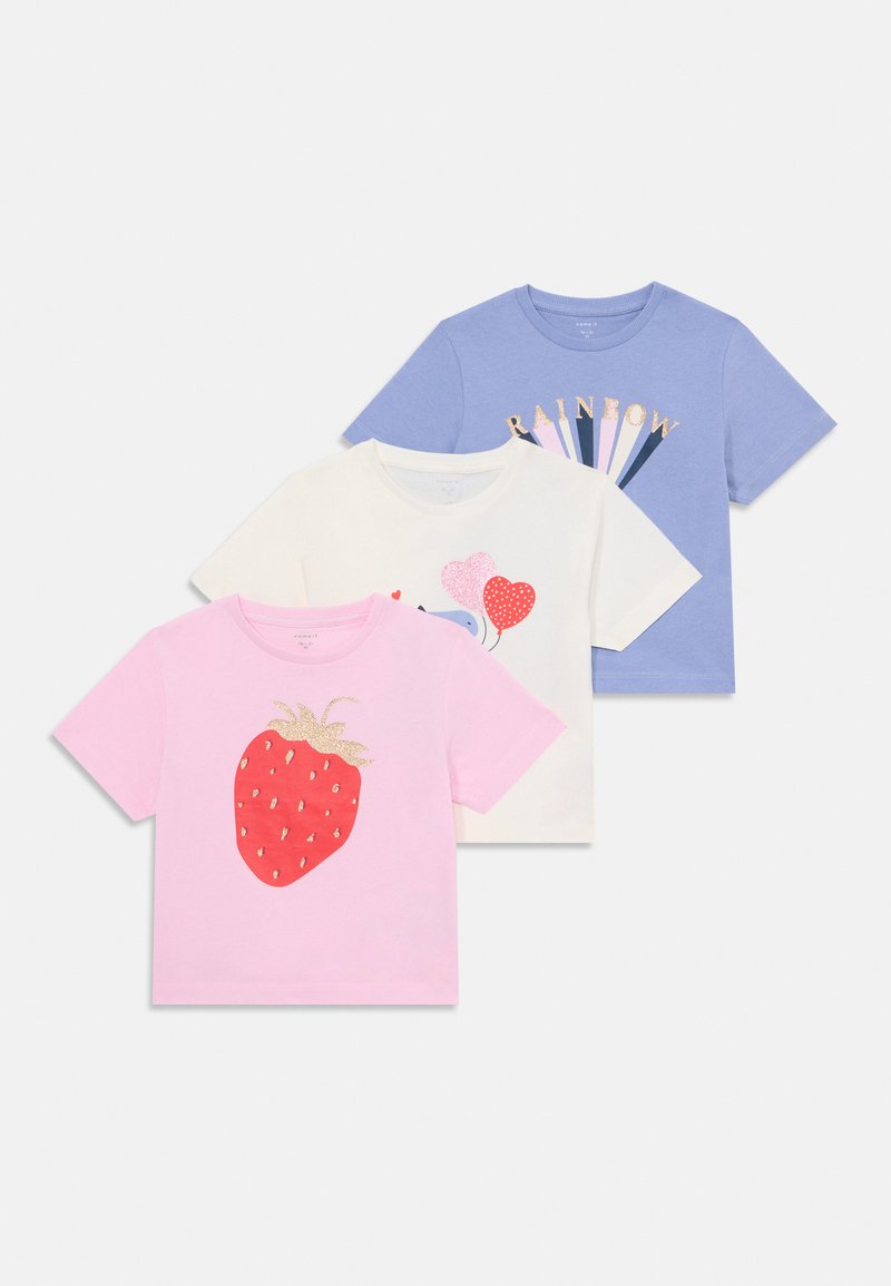 Name it - NMFKATINKA 3 PACK - T-shirts med print - coconut milk/pirouette/purple impression, Forstørre
