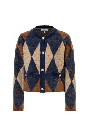 More & More, MORE & MORE SOFTE RAUTEN-STRICKJACKE, RETRO-LOOK - Strickjacke - argyle knit