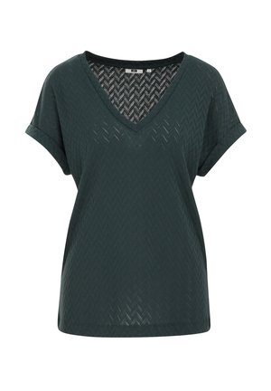 WE Fashion CURVE - Basic T-shirt - dark green