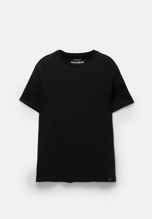 PULL&BEAR, BASIC-SHIRT IM MUSCLE-FIT - T-shirt basique - black