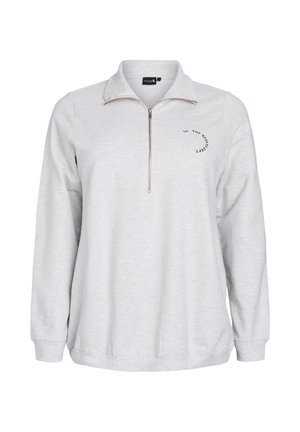 Active by Zizzi MIT KURZEM - Sweatshirt - light grey melange