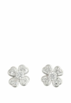 TONE SPARKLE FLOWER STUD - Auskari - sterling silver-coloured