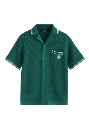Next REGULAR FIT - BUTTON THROUGH SHORT SLEEVE - Kardigán - dark green