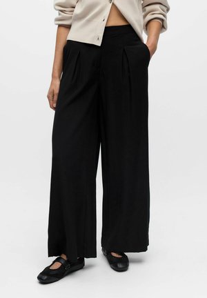 WIDE BUNDFALTEN - Pantalon classique - black