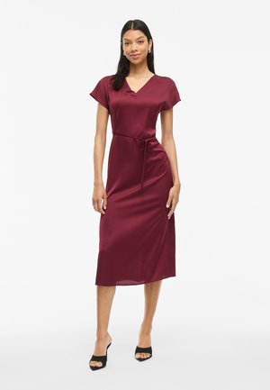 VILA VIELLETTE V NECK DRESS - Robe de jour - cabernet