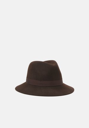 RIBBON TRIM WOOL FEDORA - Hat - circuit brown