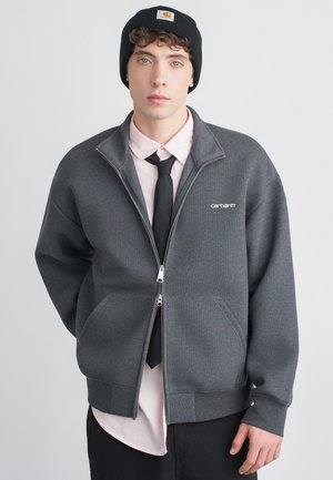 ALDA ZIP - Cardigan - black/white