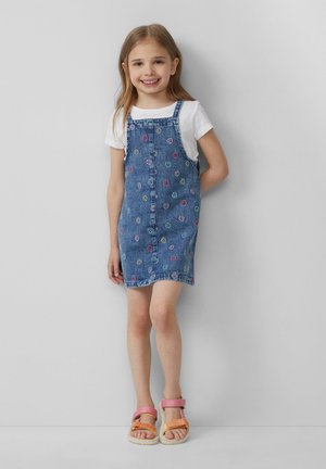 BESTICKTES MIT LÄNGENVERSTELLBAREN TRÄGERN - Denim dress - blau