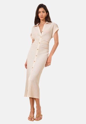 Lipsy, REGULAR FIT - SHORT SLEEVE TEXTURED MIDI SHIRT DRESS  . - Vestido camisero - neutral