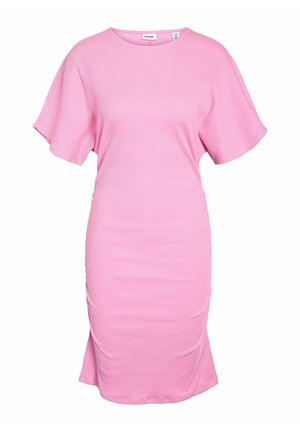 Noisy May, NMABBI S/S O-NECK RUCHING DRESS - Φόρεμα σε ίσια γραμμή - begonia pink1