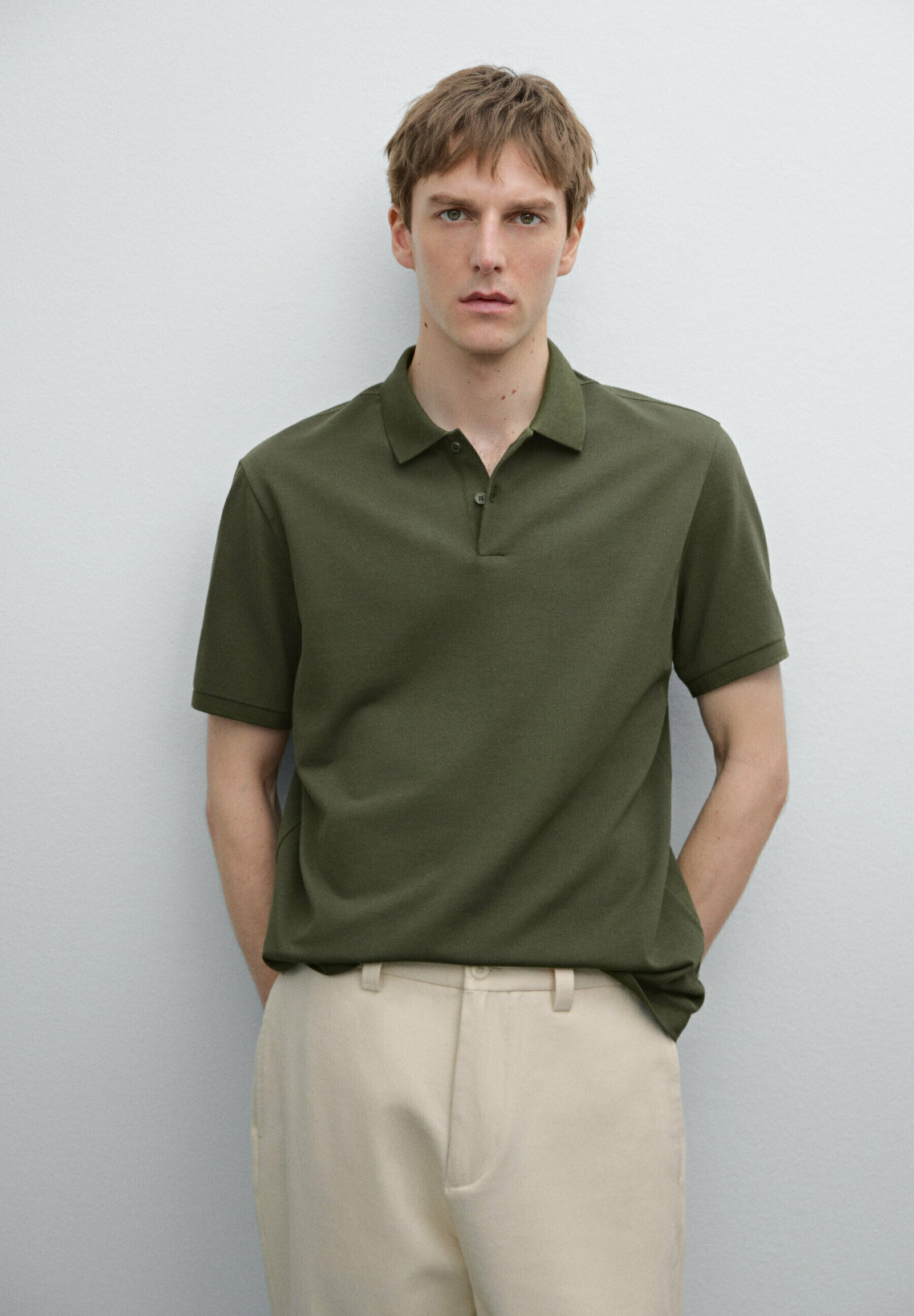 Massimo Dutti MICRO TEXTURED PIQUÉ POLO NECK - Polo shirt