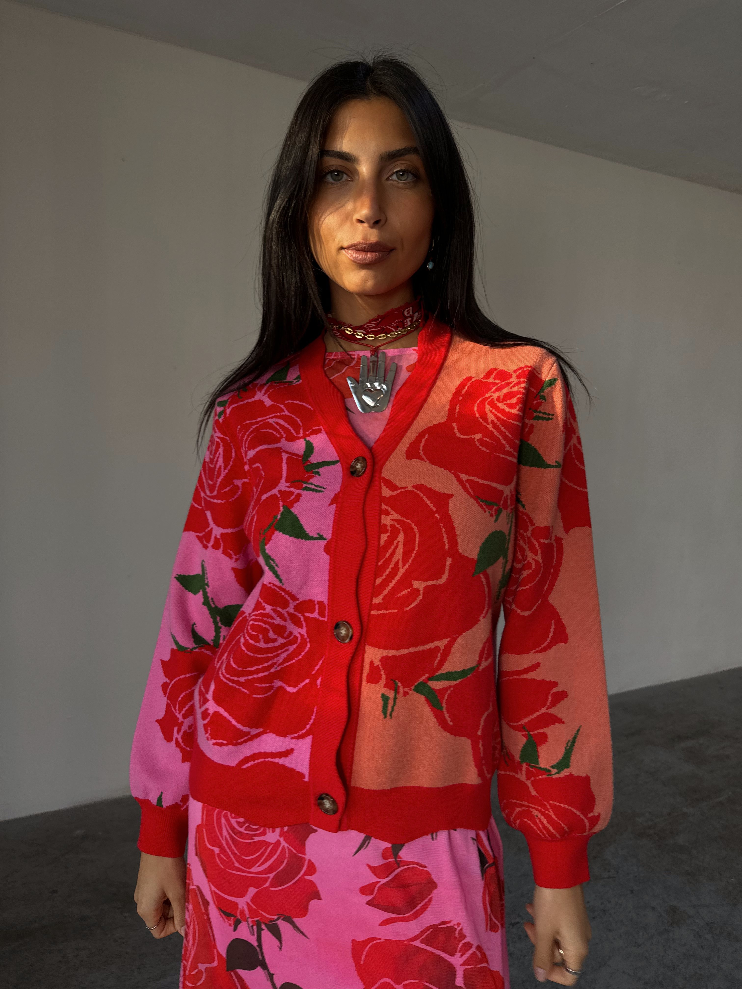 売れ筋商品|||ネバーフリードレスド ニット&セーター レディース アウター HANNAH CARDIGAN - Cardigan - red Buy Never Fully Dressed Red Hannah Printed Cardigan for