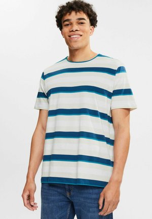 MIT STREIFENMUSTER - T-shirt imprimé - teal blue 5