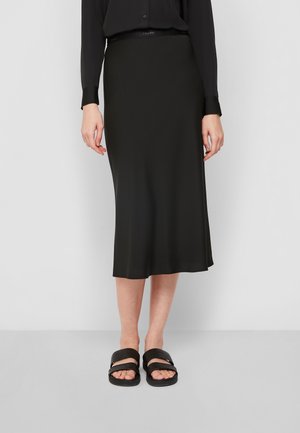 BIAS CUT MIDI SKIRT - Pouzdrová sukně - black