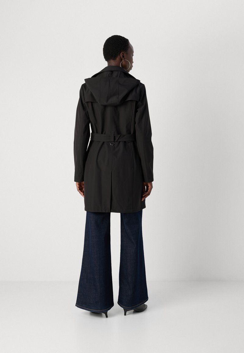 Trench Noir Double Boutonnage DKNY – Imperméable Femme Taille XS En Coton