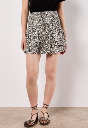ANIMAL SMOCKED RUFFLE  - A-Linien-Rock - cream