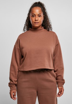 Urban Classics OVERSIZED HIGH NECK CREW - Sweatshirt - bark