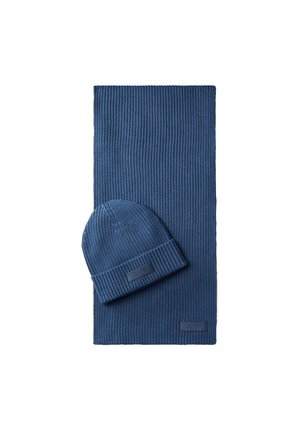 Calvin Klein, COTTON SCARF AND BEANIE GIFT SET - Плетена шапка - dark blue